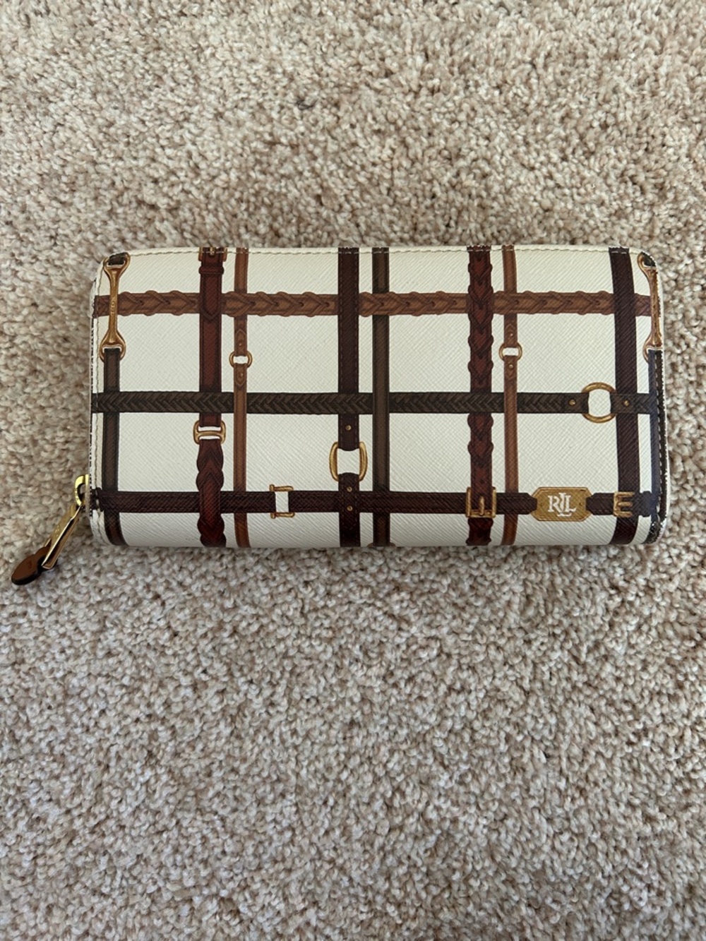 Lauren Ralph Lauren Horse-bit Leathergoods Zip Organizer Wallet